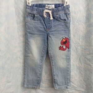 GAP Sesame Street Elmo Cookie Monster Light Wash Jeans Boys SZ 3 Years